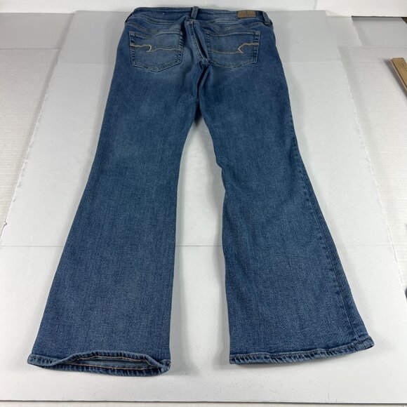 American Eagle Jeans Womens 31x27 Low Rise Kick Boot Cut Blue Faded Denim Tag 8S - Picture 10 of 16